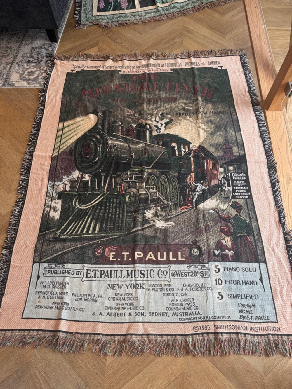 Smithsonian Institution NWT Midnight Flyer tapestry 4’ x 5.5’